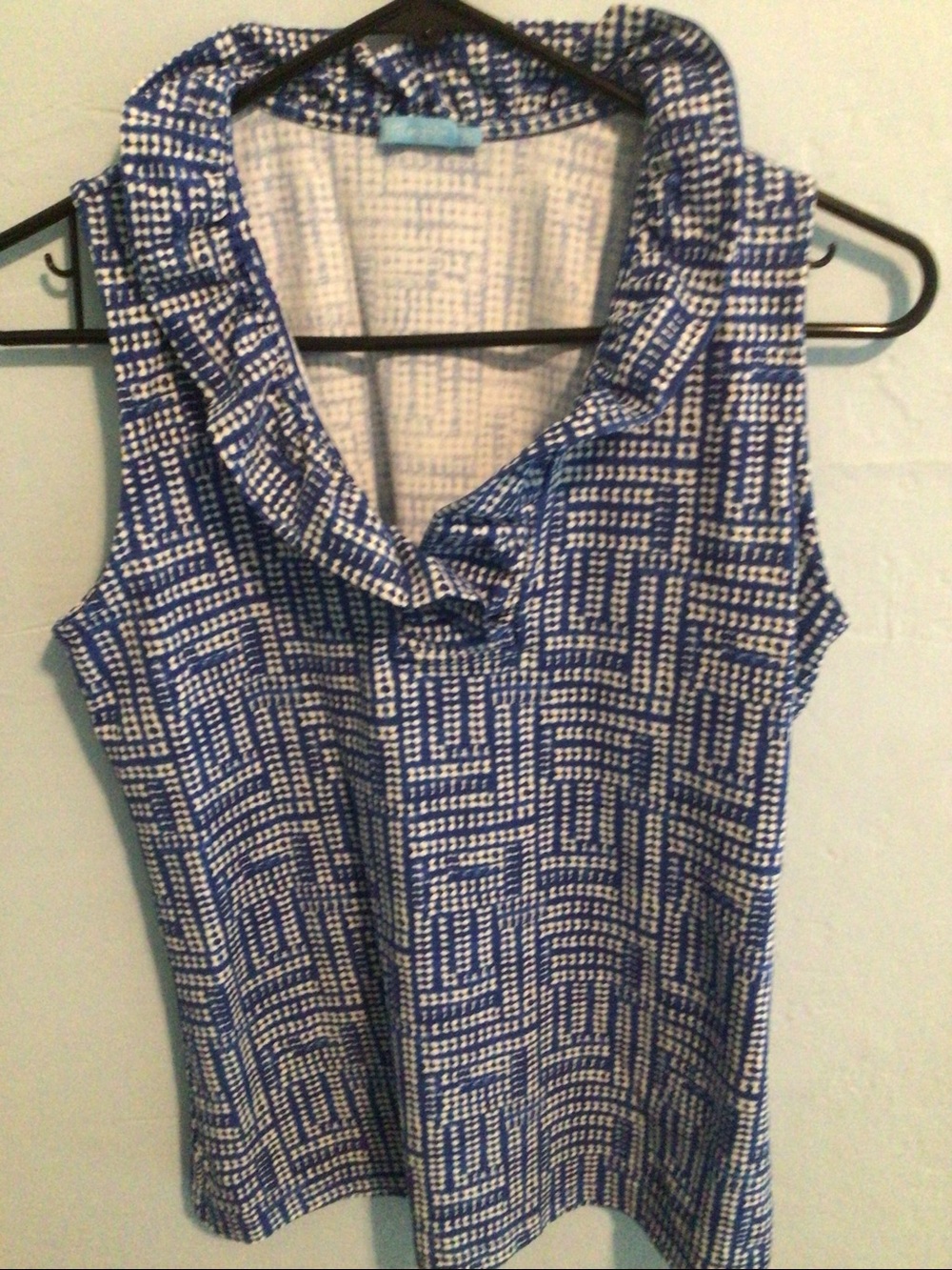J McLaughlin Top Womens XS Extra Small Durham Sleeveless Ruffle V Neck Stretch